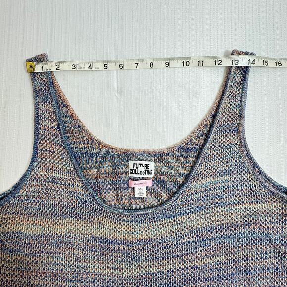 FUTURE COLLECTIVE w Alani Noelle Knit Fringe Midi Tank Dress XXL Boho Multicolor - Picture 7 of 7